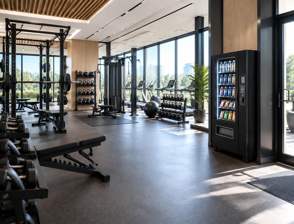 Vending machine in a contemporary gym